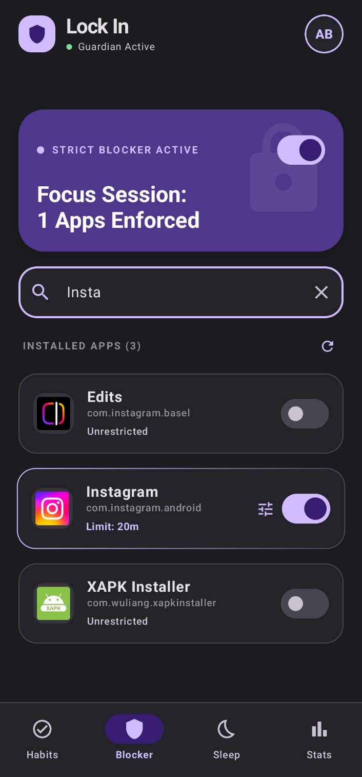 App Blocker — Focus Session Active
